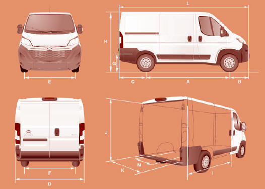 Citroen Jumper. Dimensions