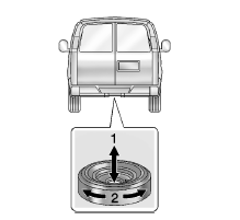 GMC Savana. Entreposage d'un pneu creve ou d'un pneu de secours et des outils