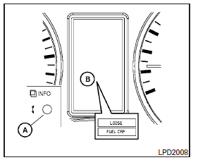 Nissan NV. Avertissement loose fuel cap (bouchon de réservoir de carburant desserré)