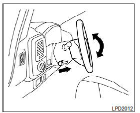 Nissan NV. Fonctionnement du volant inclinable