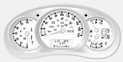 Opel Movano. Témoins du combiné d'instruments