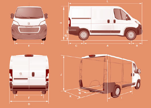 Peugeot Boxer. Dimensions