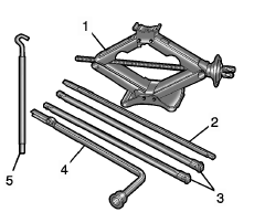 GMC Savana. Dépose du pneu de secours et des outils