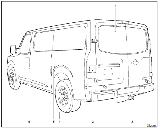 Nissan NV. Extérieur arrière