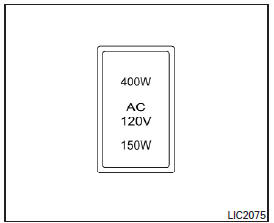 Nissan NV. Interrupteur d'onduleur (selon l'équipement du véhicule)