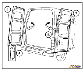 Nissan NV. Portières arrière